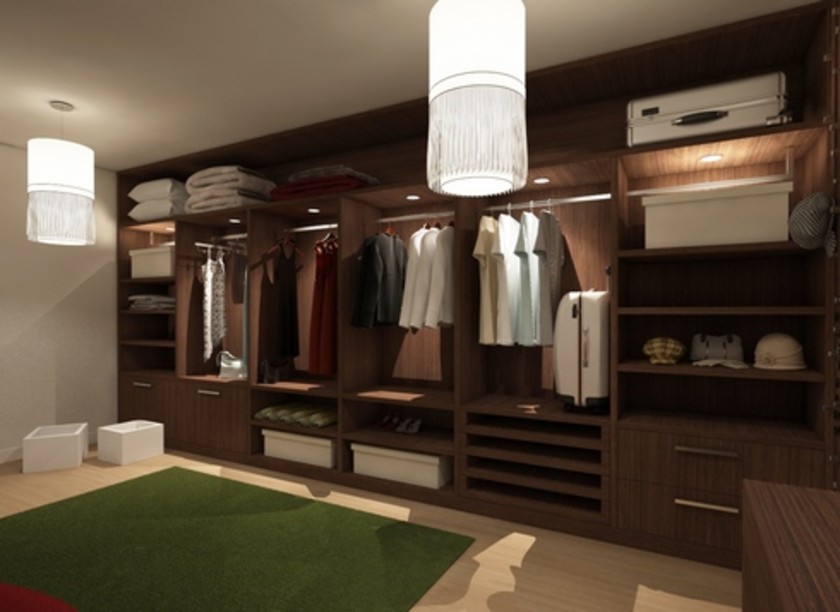 Классическая гардеробная комната из массива с подсветкой Барановичи