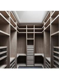 П-образная гардеробная комната в классическом стиле Барановичи