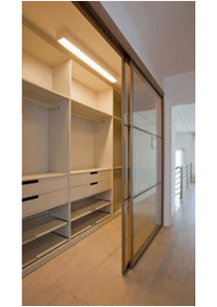 Линейная гардеробная комната с дверями купе Барановичи