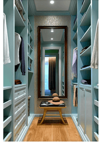Параллельная гардеробная комната с большим зеркалом Барановичи