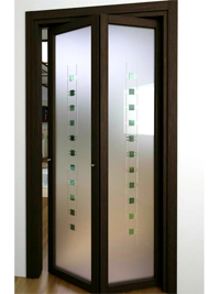 Складные двери гармошка с матовым стеклом Барановичи